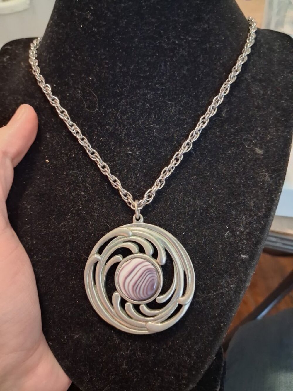 24 inch Pewter Reed & Barton necklace